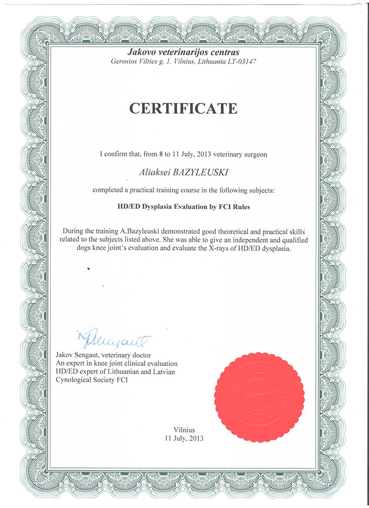 sertifikat-bazylevskogo-a-a-hd-ed-dysplasia-evaluation-by-fci-rules-2013-min Базылевский Алексей Александрович